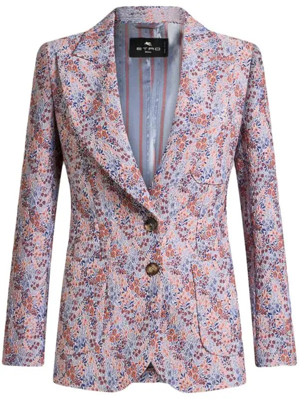 Etro Pink Floral Single-Breasted Blazer | Size 48 (L)